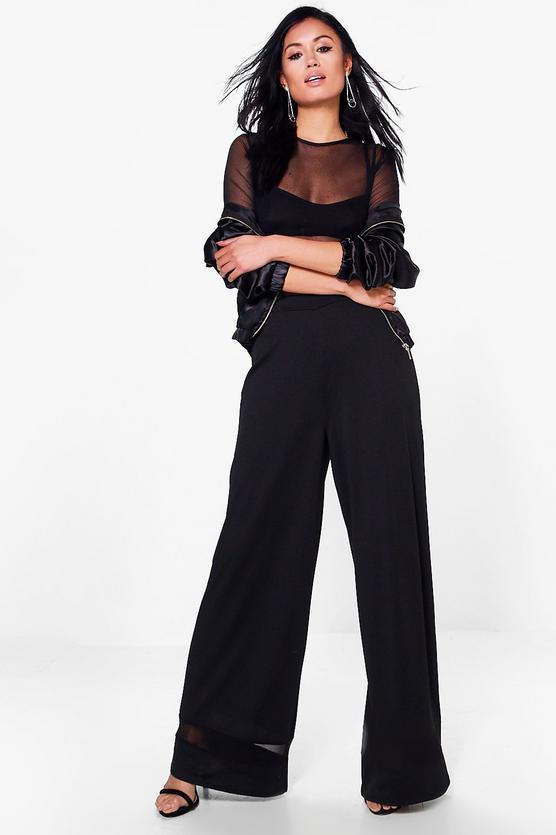 Roxie Mesh Insert Wide Leg Trouser